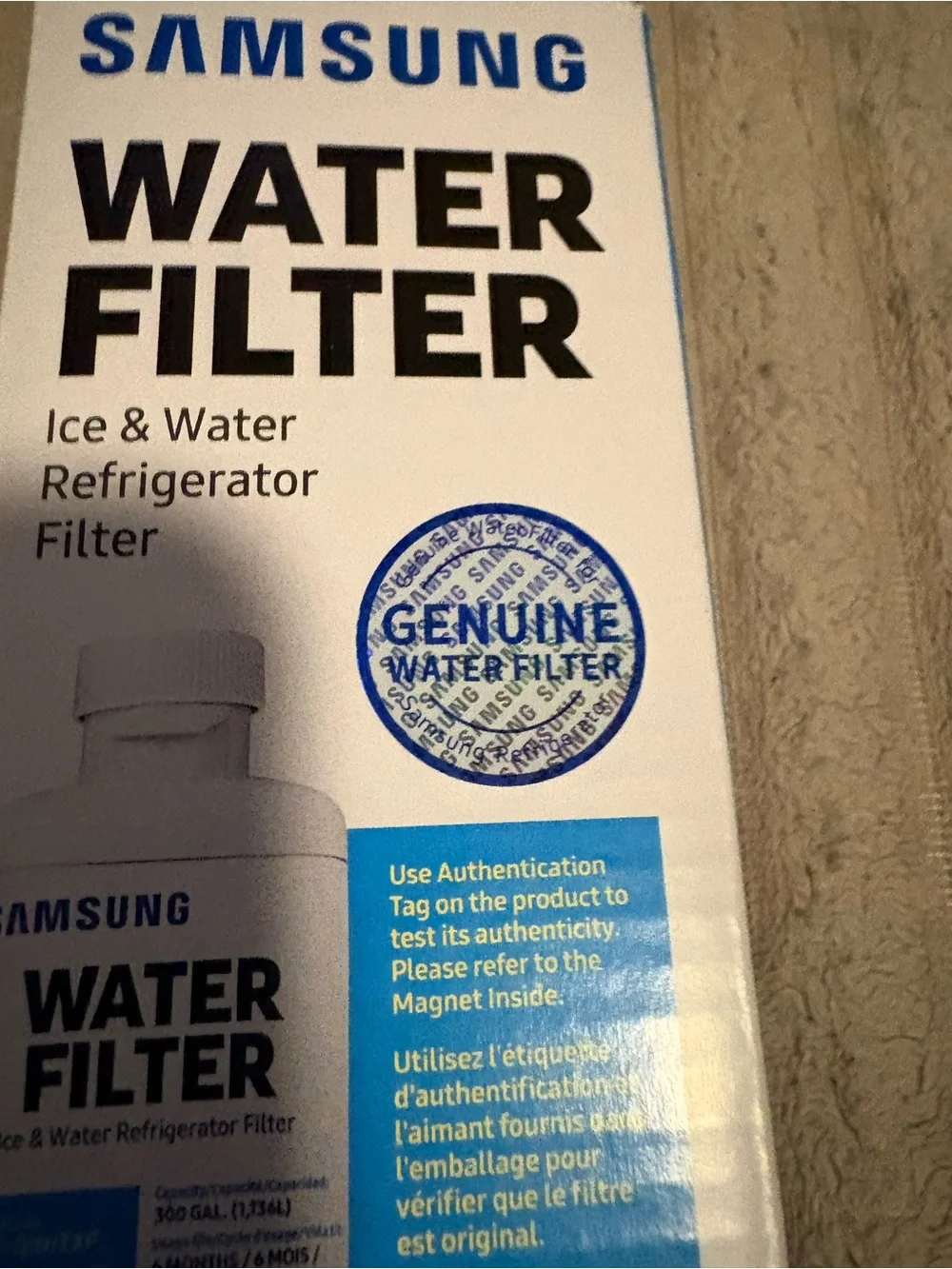 Samsung White & Blue Refrigerator Water Filter Cartridge BNWT POT-2/28